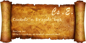 Csobán Erzsébet névjegykártya