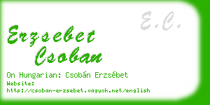 erzsebet csoban business card